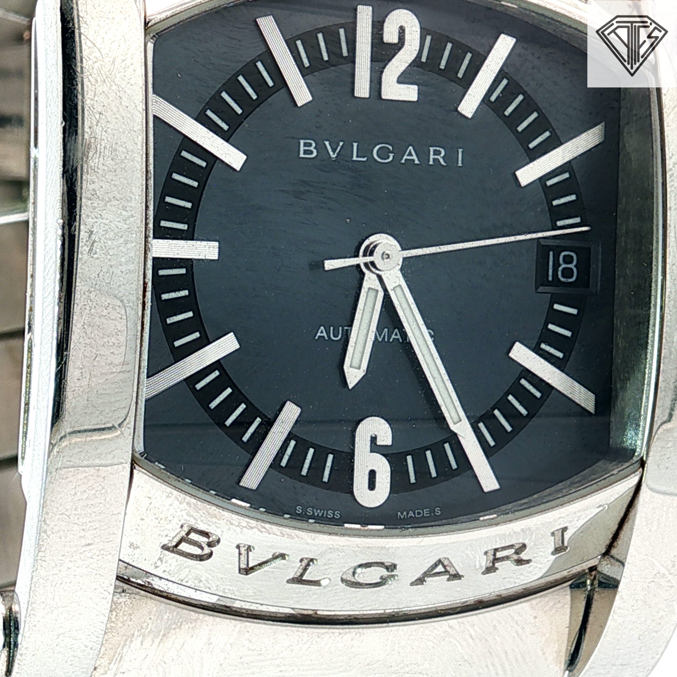 Pre-Owned Bvlgari Assioma Gray Dial Men Watch 34mm/ Automatic/ Steel Band