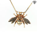 14k Yellow Gold .50ct G SI1 Round Diamond Queen Bee Pendant