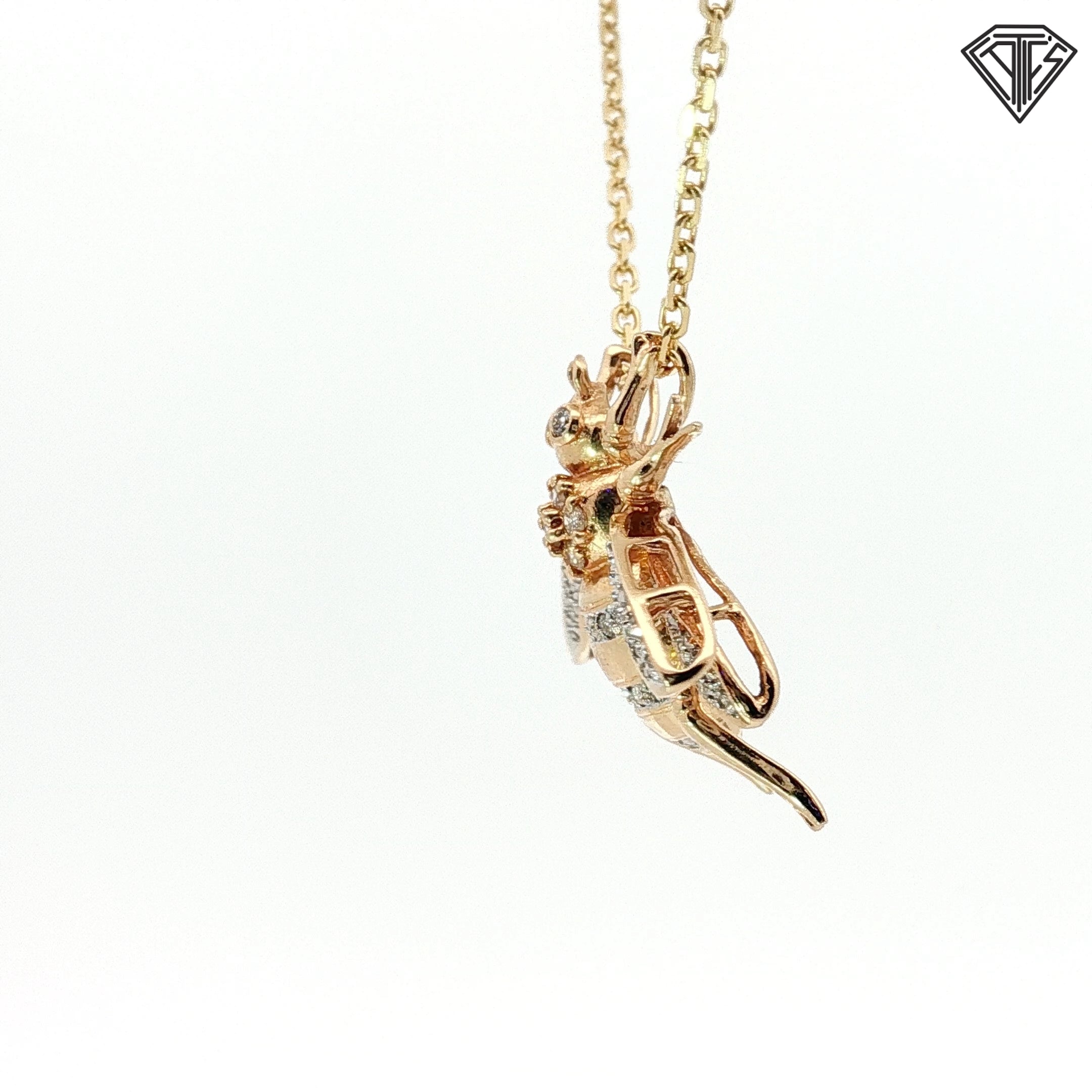 14k Yellow Gold .50ct G SI1 Round Diamond Queen Bee Pendant