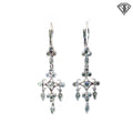 14k White Gold .30ct G SI1 Round Diamond Drop Chandelier Earrings