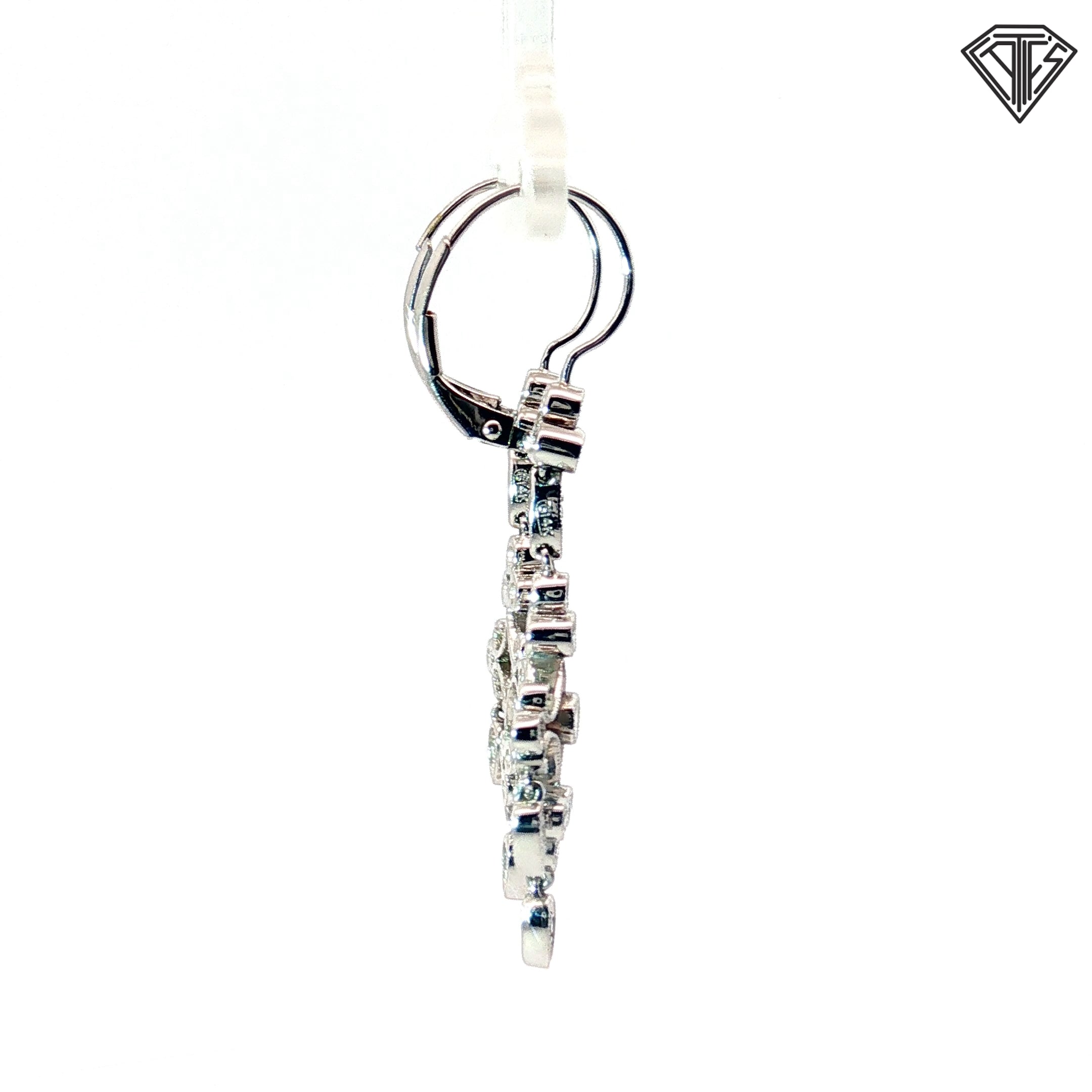 14k White Gold .30ct G SI1 Round Diamond Drop Chandelier Earrings