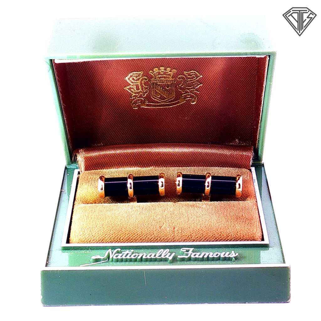 14k Yellow Gold / Onyx Cufflinks