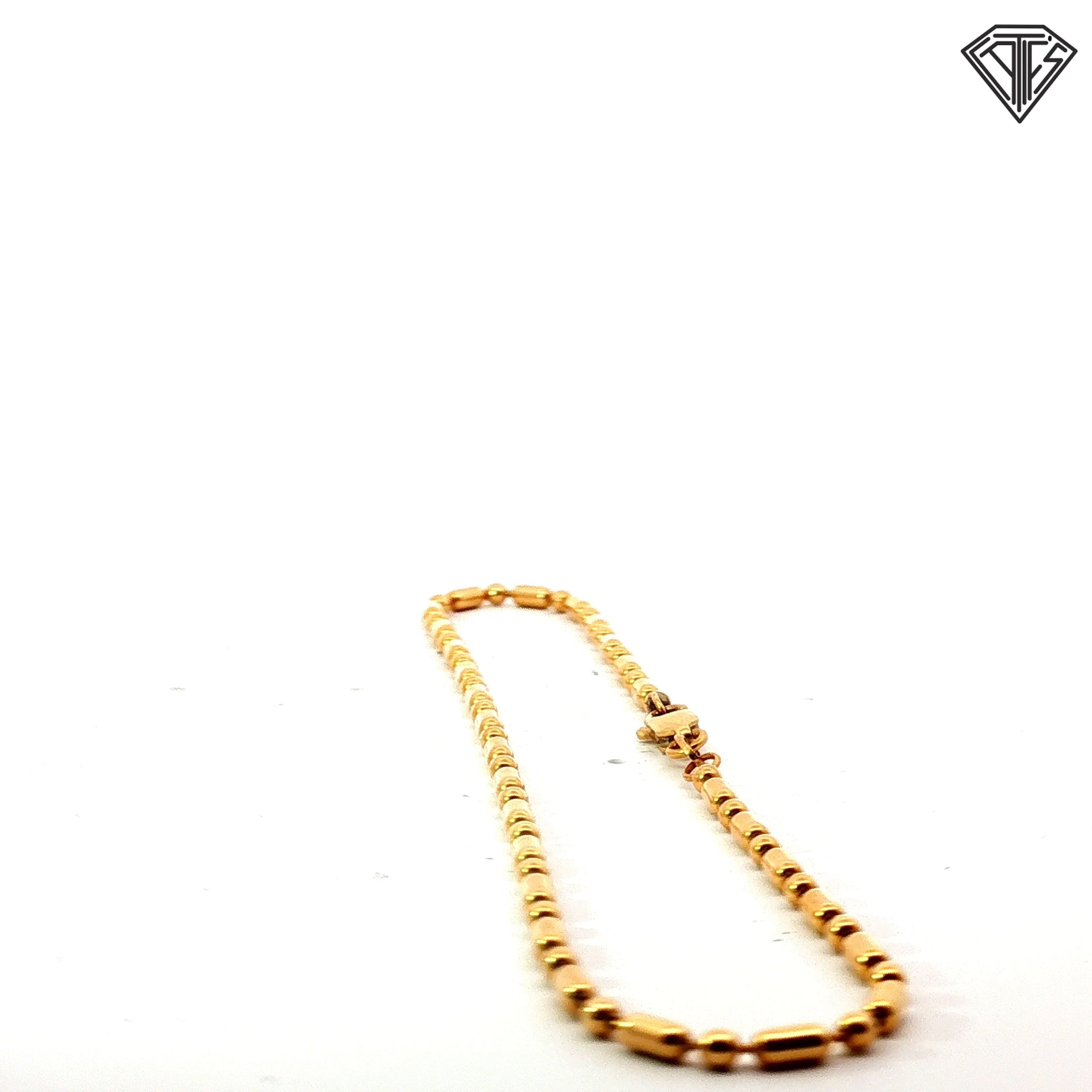 14k Yellow Gold Beaded Anklet Bracelet 10"inch