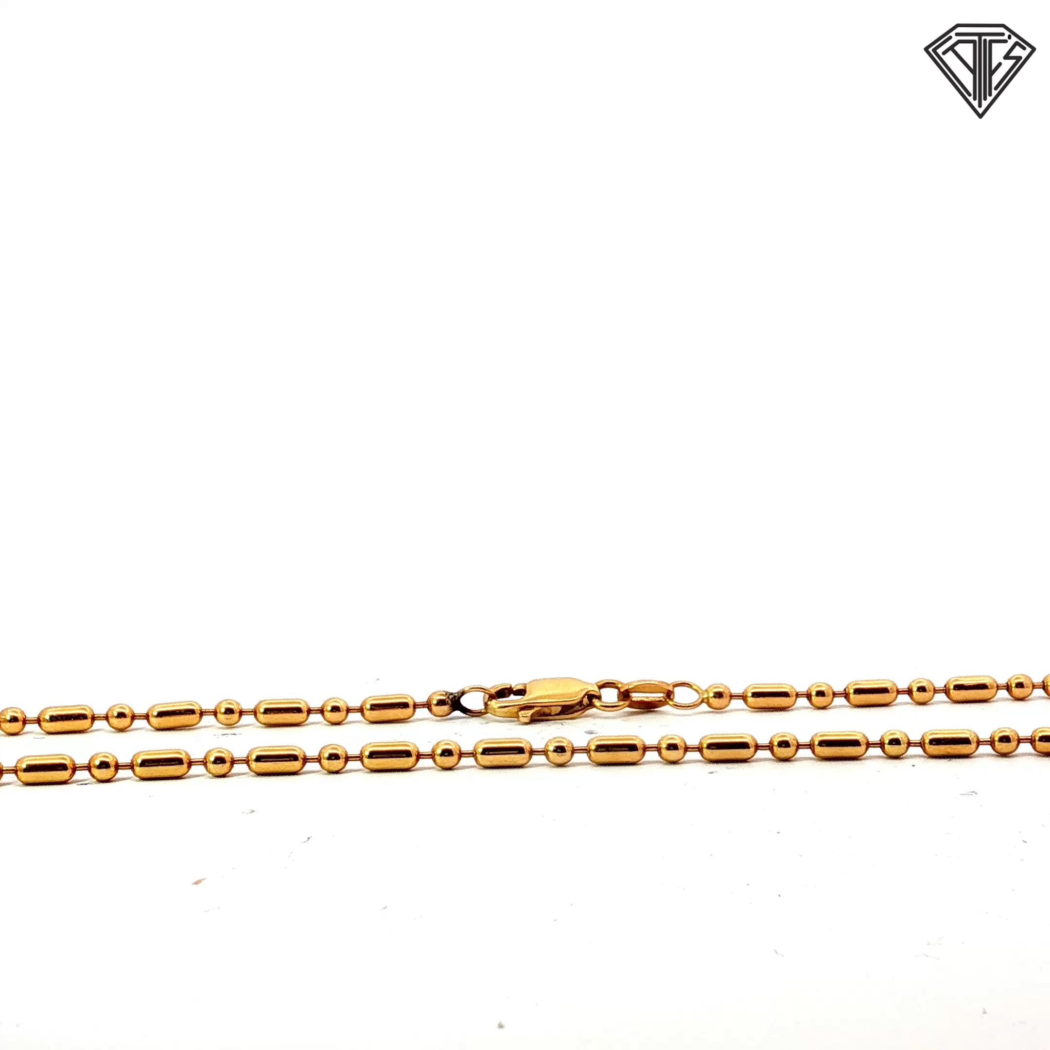 14k Yellow Gold Beaded Anklet Bracelet 10"inch