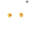 14k Yellow Gold Satin Ball Stud Earrings 1.2 gram