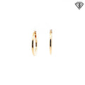 14k Yellow Gold Flat-Edge Tube Wide Polished Hoop Earrings 3.1 gram