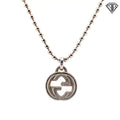 Pre-Loved Gucci Sterling Silver Interlocking GG Logo necklace