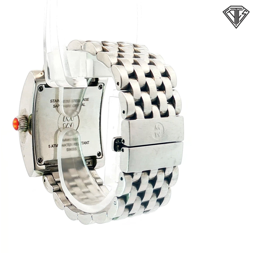 Pre-loved Michele Deco MV2 / Mother of Pearl Dial / Steel/ Quartz/ Sapphire Crystal/ Roman Numerals/ 35mmx 27mm / 6" Wrist or Smaller Watch
