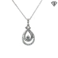 14k White Gold .50ct G VS2 Round Diamond Ribbon Pendant