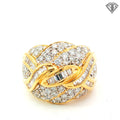 18k Yellow Gold 2.50ct E/F VS1/VS2 Round and Baguette Diamond Estate Woven/ Braided Cocktail Ring  Size 7.5