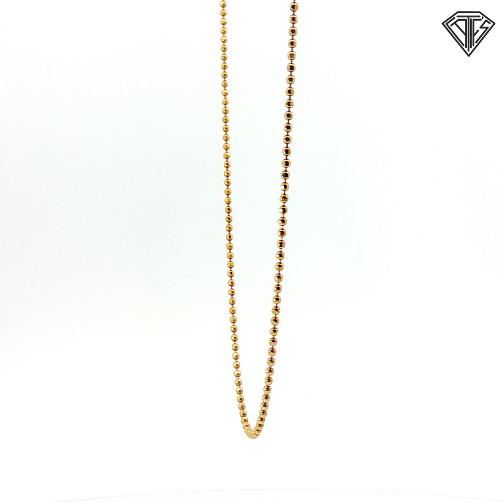 18k Yellow Gold Bead Necklace 4.3 gram 18"inch