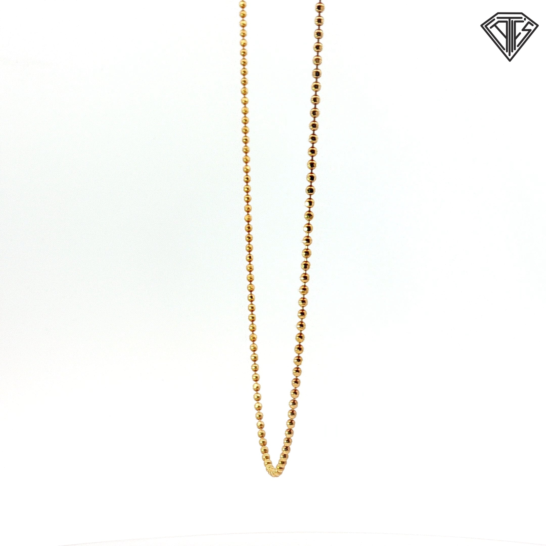 18k Yellow Gold Bead Necklace 4.3 gram 18"inch