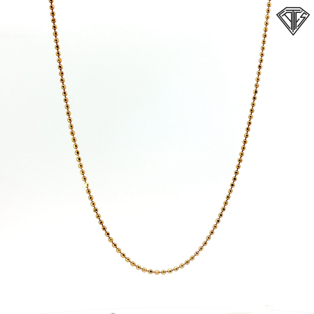 18k Yellow Gold Bead Necklace 4.3 gram 18"inch