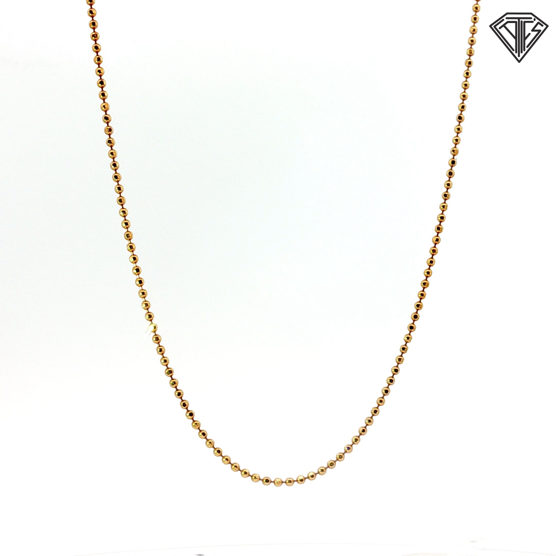 18k Yellow Gold Bead Necklace 4.3 gram 18"inch