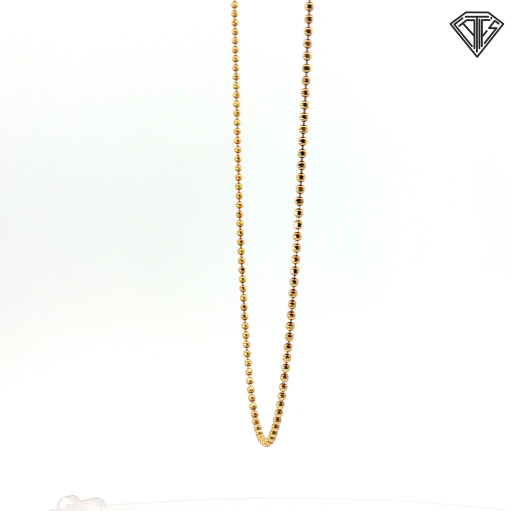18k Yellow Gold Bead Necklace 4.3 gram 18"inch