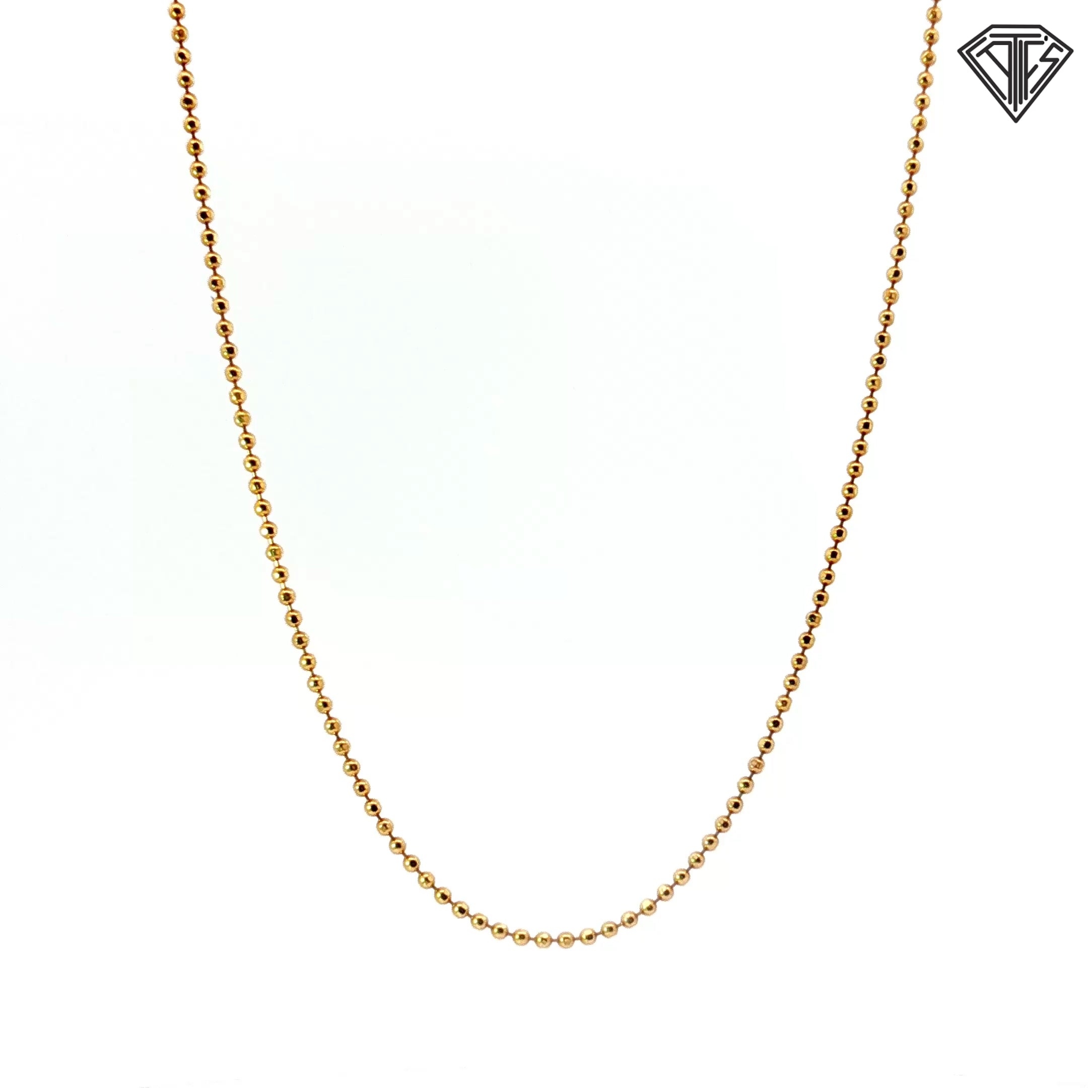 18k Yellow Gold Bead Necklace 4.3 gram 18"inch