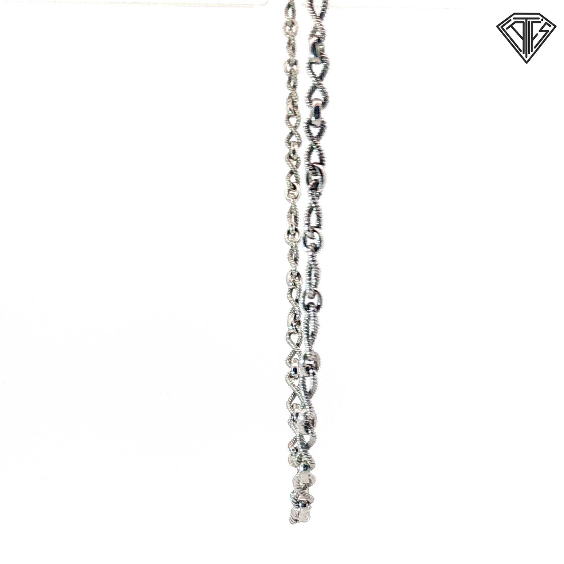 14k White Gold Braided Infinity Fancy Link 20"inch  11.5 gram