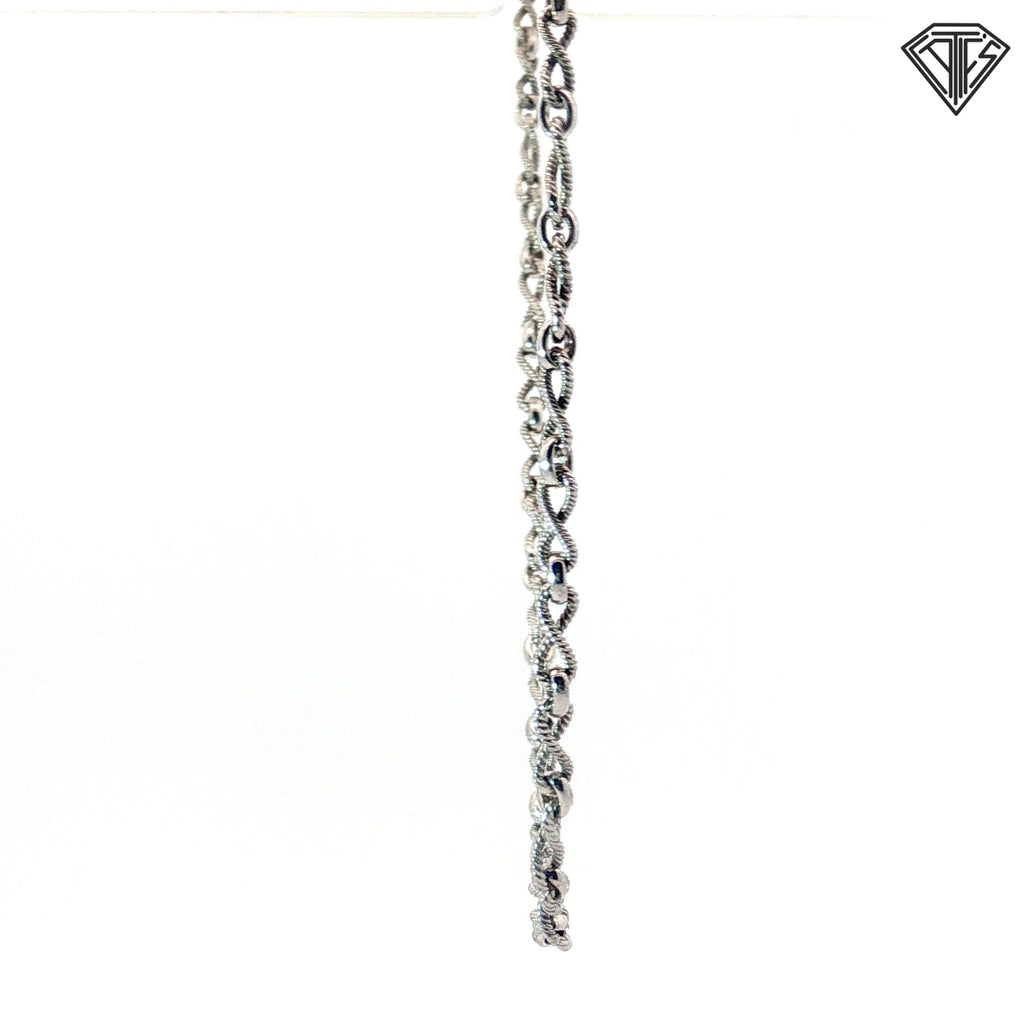 14k White Gold Braided Infinity Fancy Link 20"inch  11.5 gram
