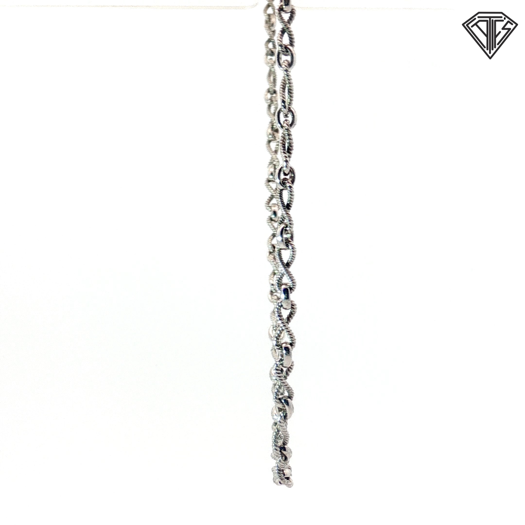 14k White Gold Braided Infinity Fancy Link 20"inch  11.5 gram