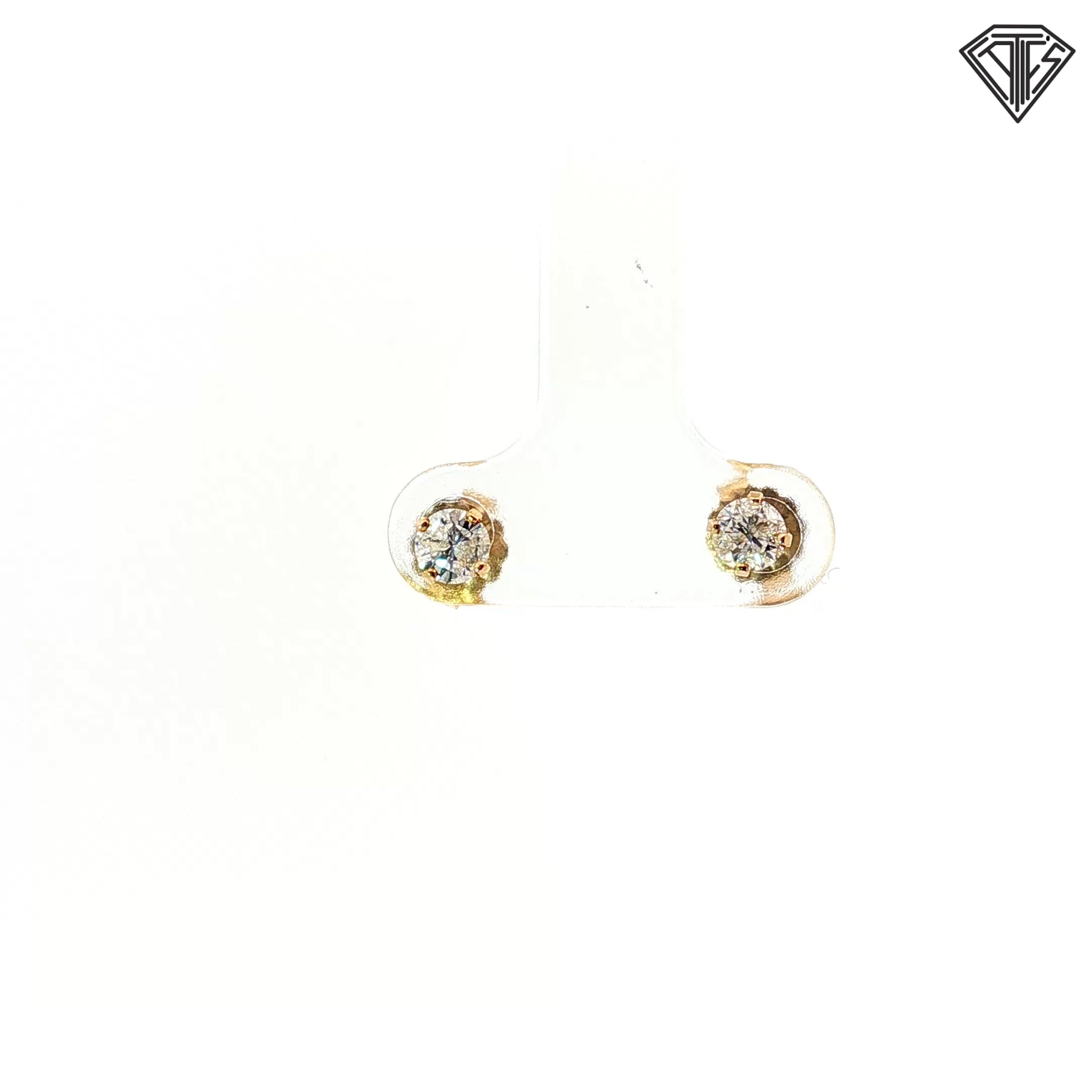 14k Yellow Gold .45ct G I1 Round Studs Earrings