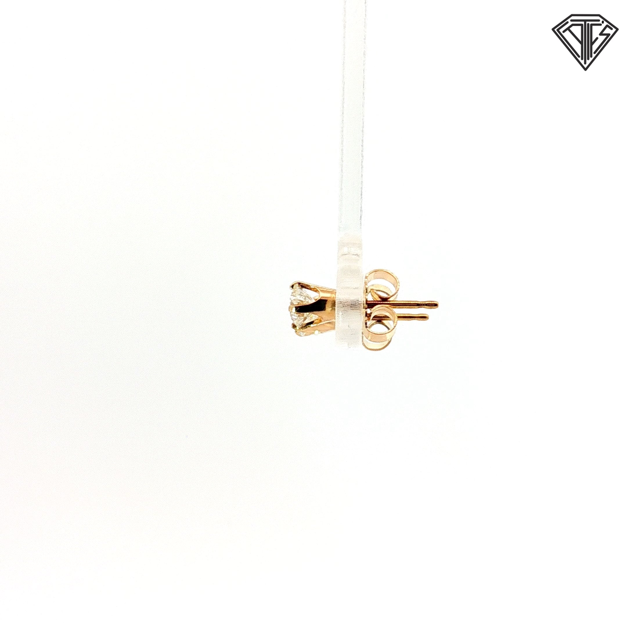 14k Yellow Gold .45ct G I1 Round Studs Earrings