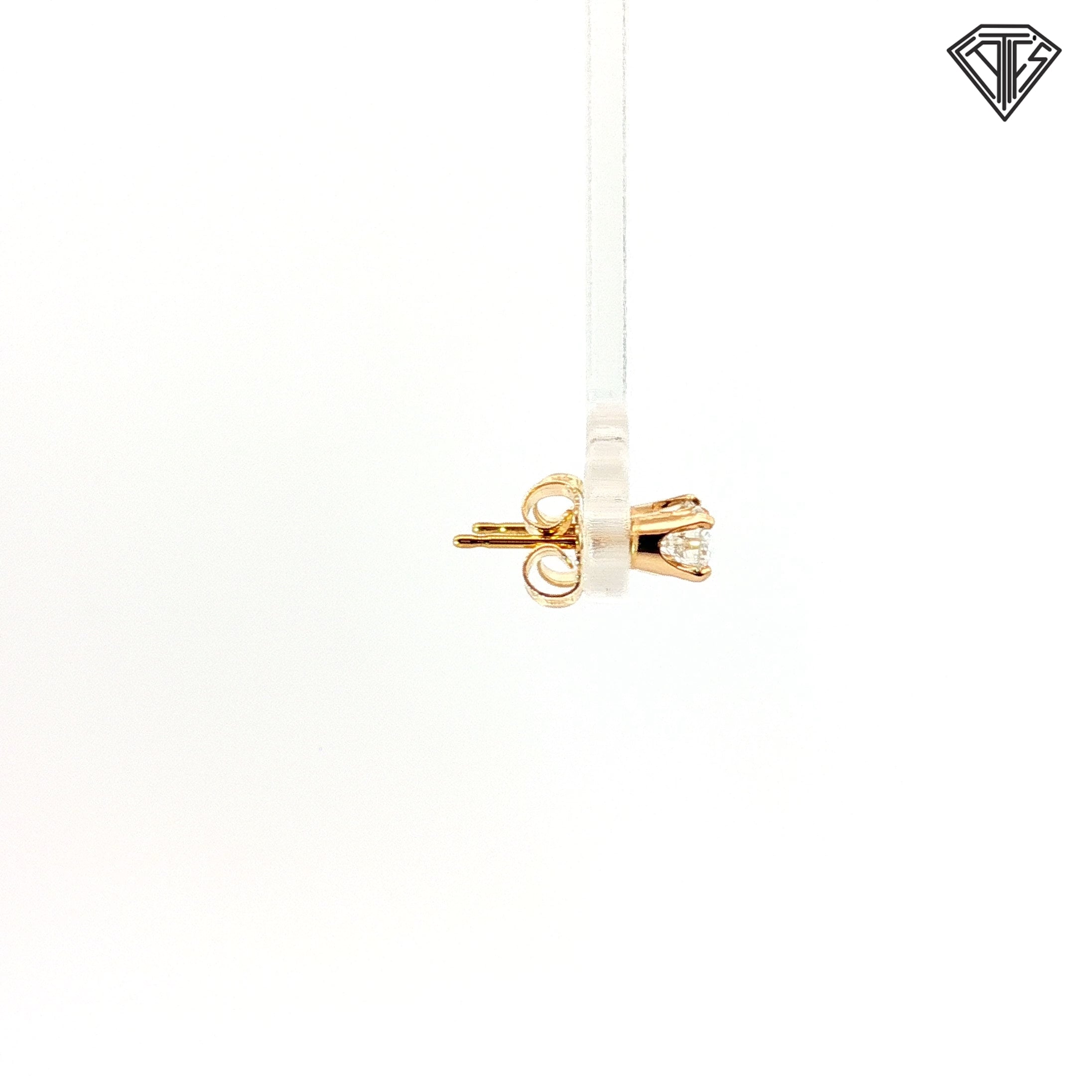 14k Yellow Gold .45ct G I1 Round Studs Earrings