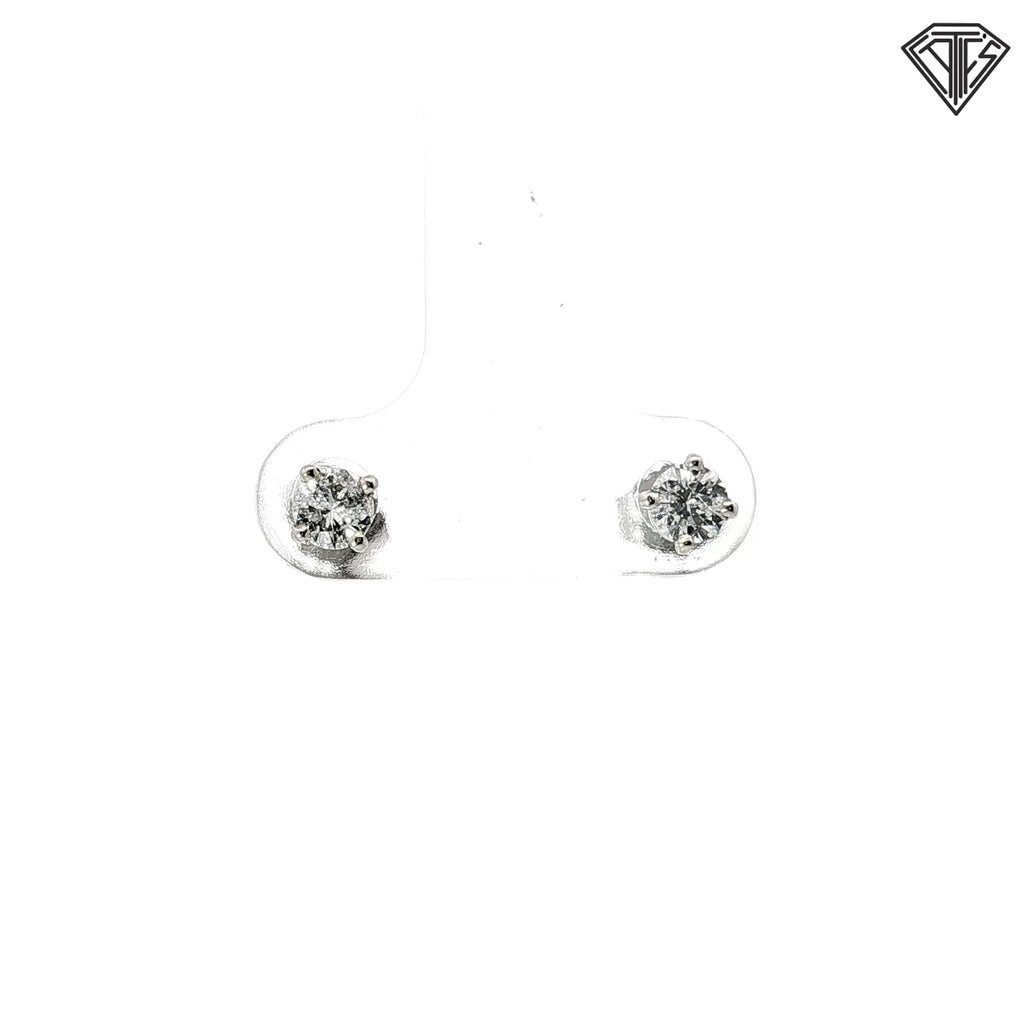 14k White Gold .45ct G I1 Round Studs Earrings
