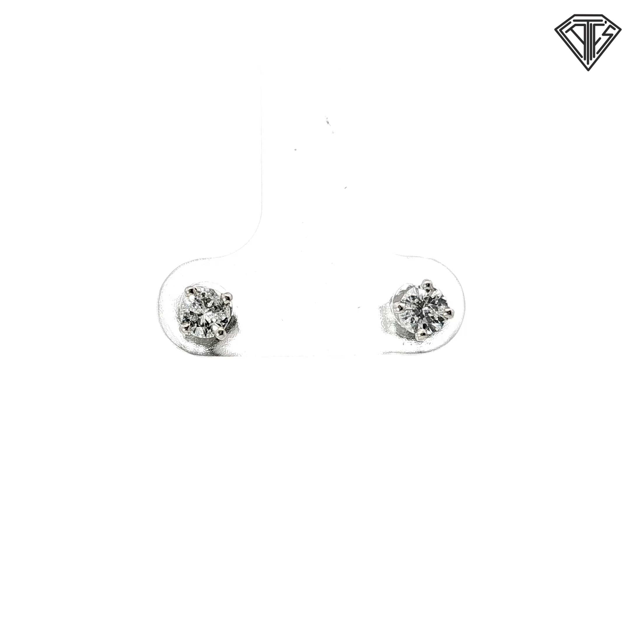 14k White Gold .45ct G I1 Round Studs Earrings