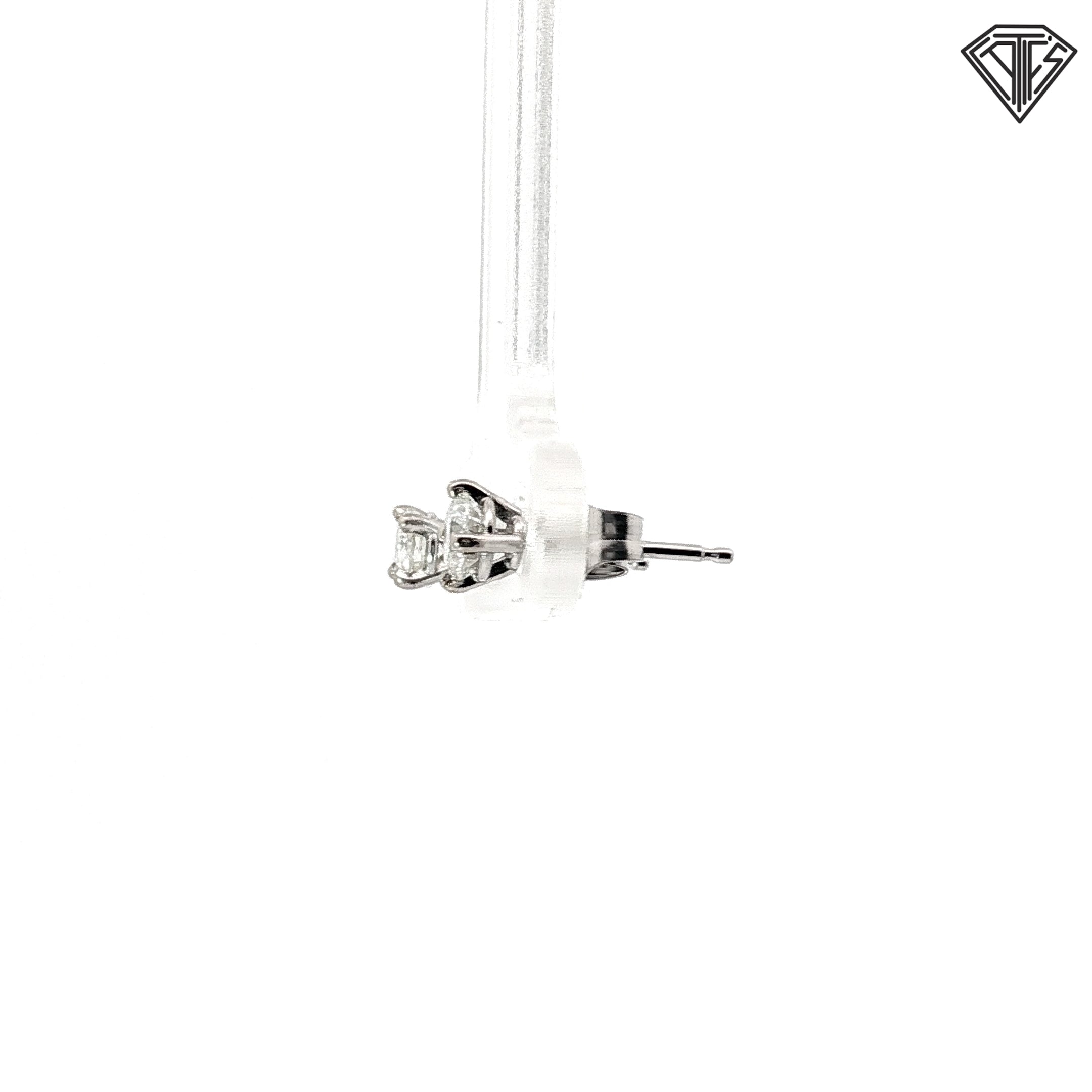 14k White Gold .45ct G I1 Round Studs Earrings