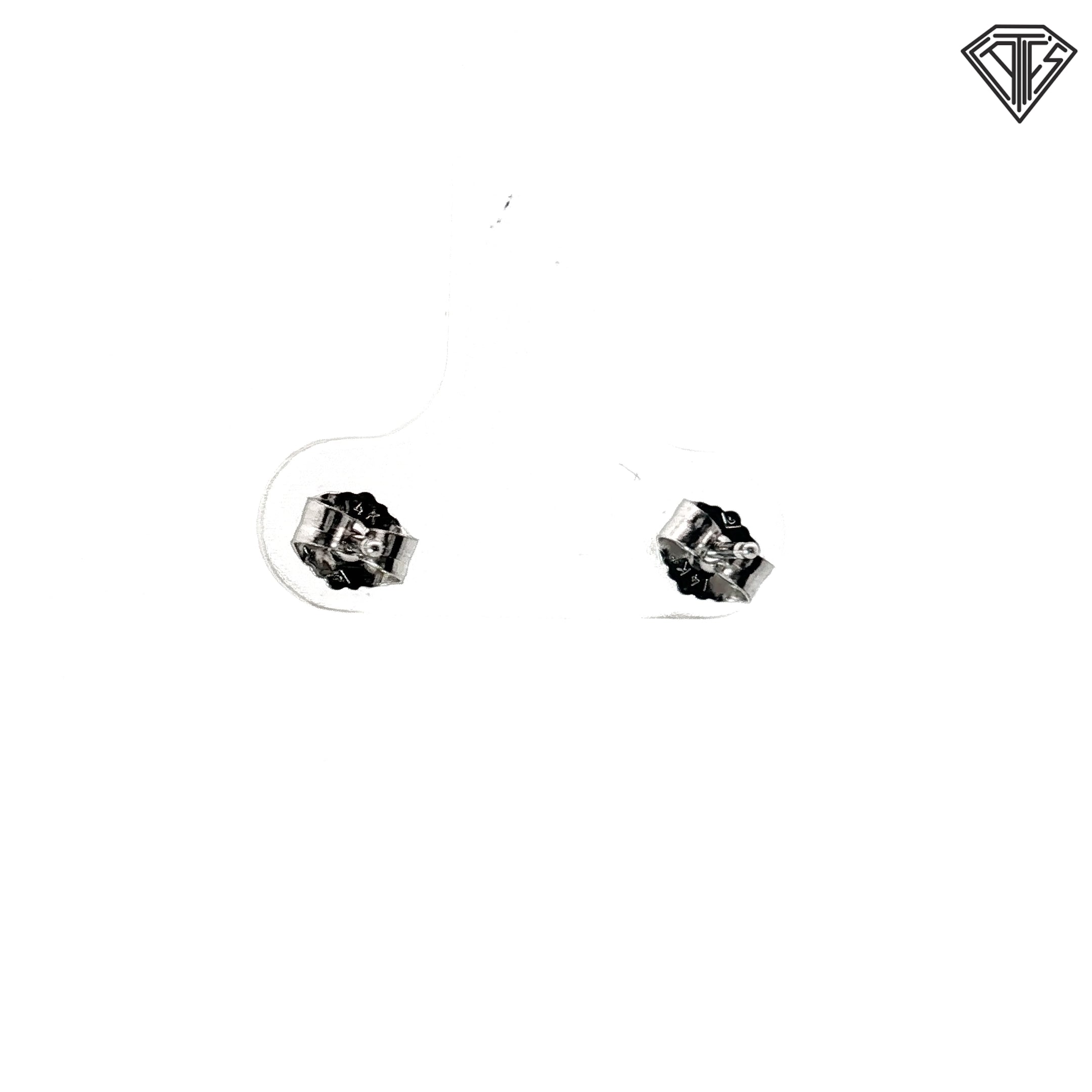 14k White Gold .10ct G SI1 Round Diamond Stud Earrings