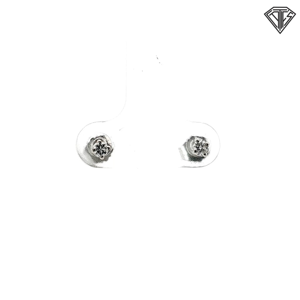 14k White Gold .10ct G SI1 Round Diamond Stud Earrings