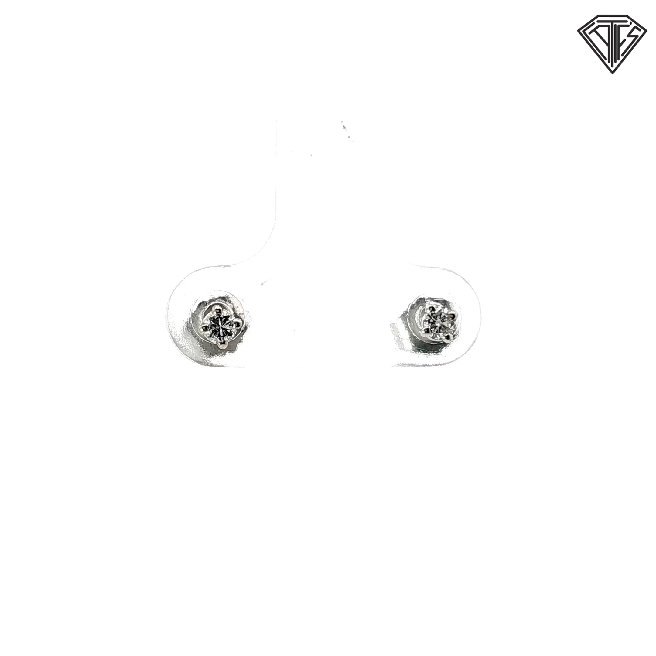 14k White Gold .10ct G SI1 Round Diamond Stud Earrings
