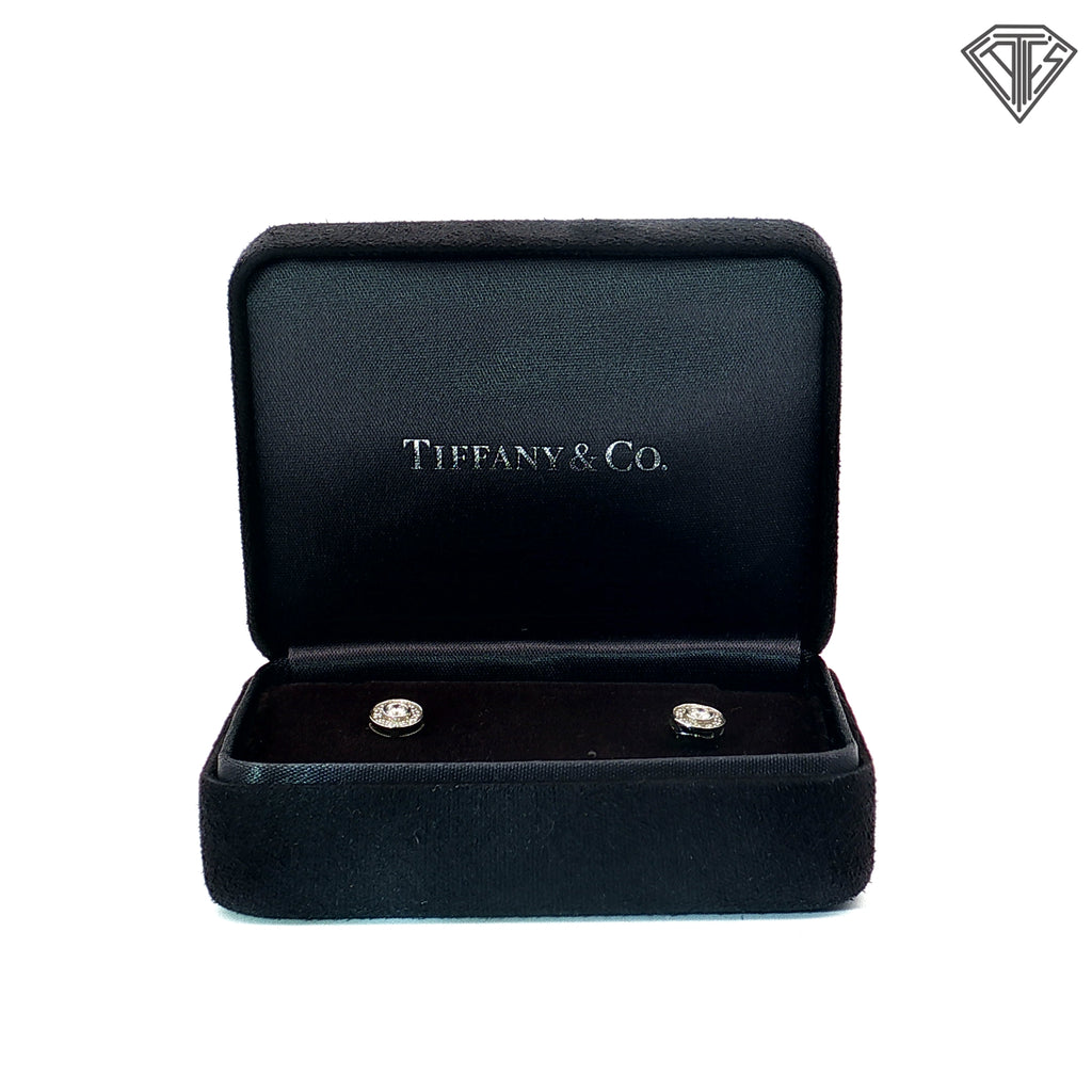Pre-Loved Tiffany & Co. Platinum .30ct Round Diamond Circlet Stud Earring with Box & Bag  6.8mm  4300 Retail