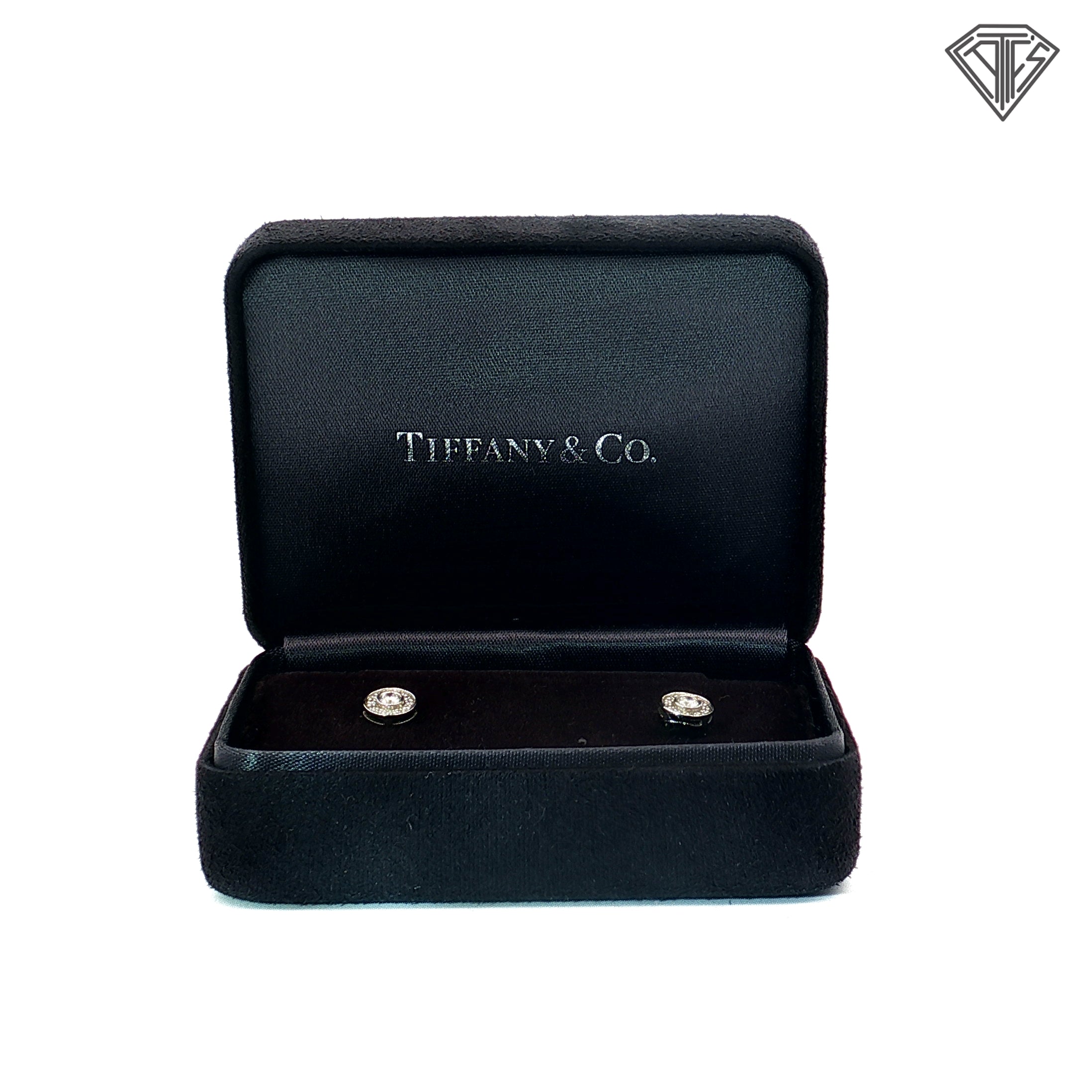 Pre-Loved Tiffany & Co. Platinum .30ct Round Diamond Circlet Stud Earring with Box & Bag  6.8mm  4300 Retail