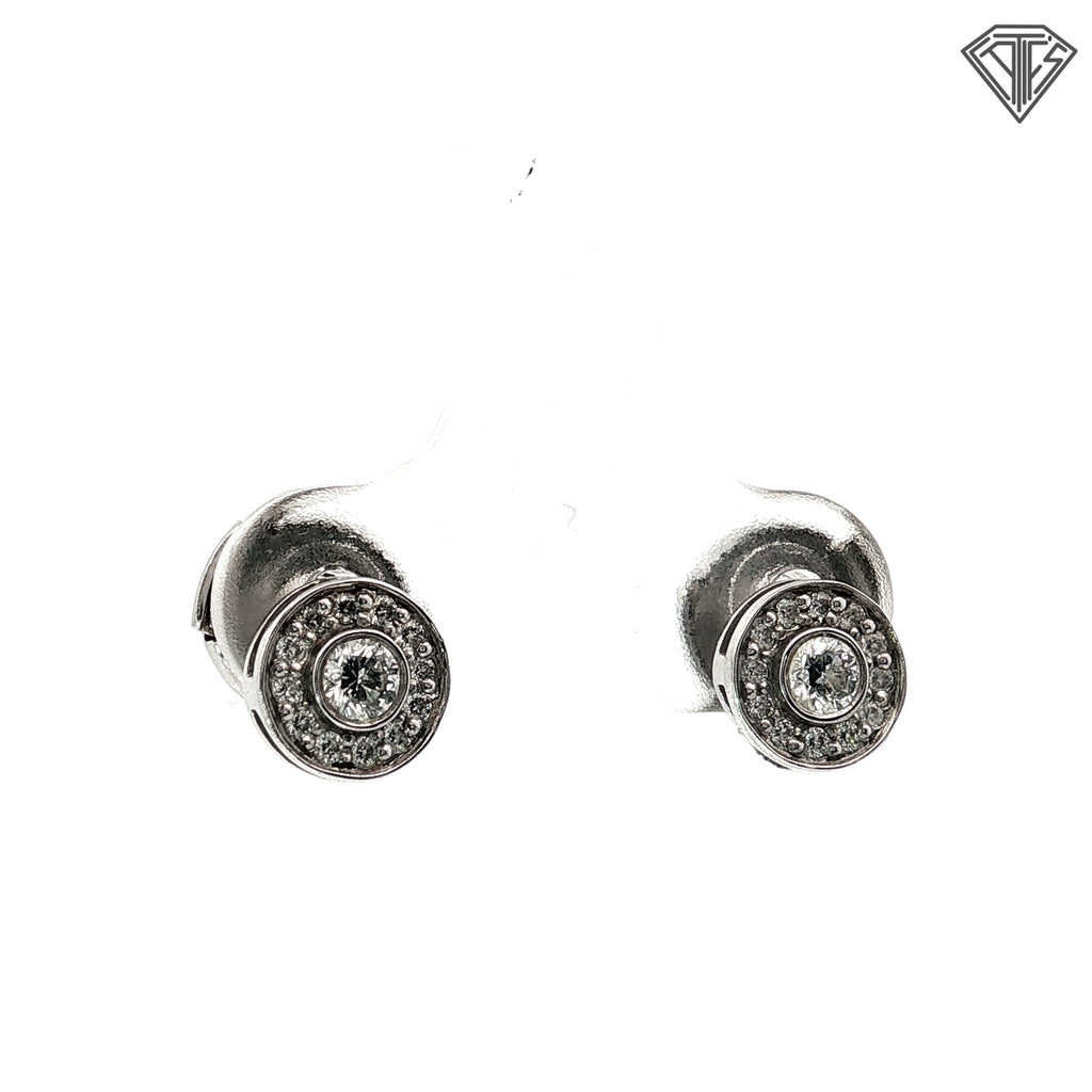 Pre-Loved Tiffany & Co. Platinum .30ct Round Diamond Circlet Stud Earring with Box & Bag  6.8mm  4300 Retail