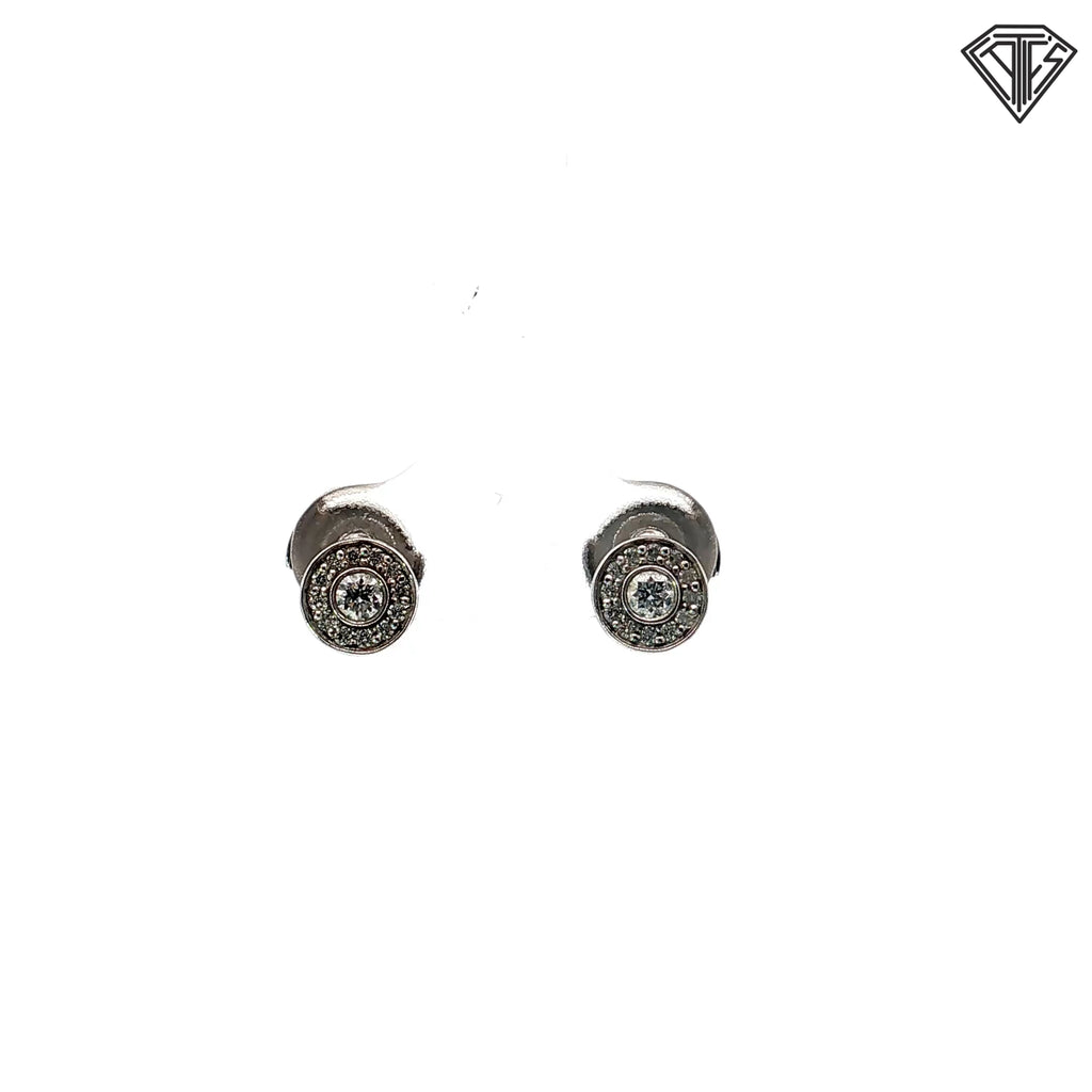 Pre-Loved Tiffany & Co. Platinum .30ct Round Diamond Circlet Stud Earring with Box & Bag  6.8mm  4300 Retail