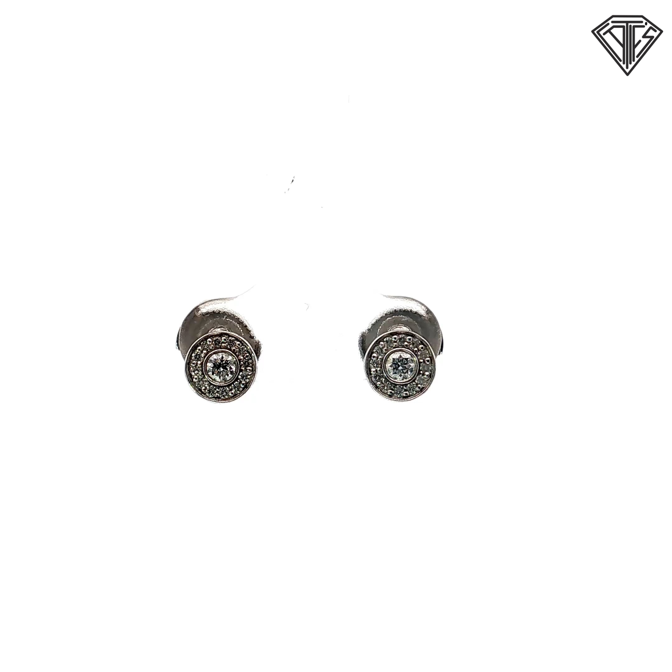 Pre-Loved Tiffany & Co. Platinum .30ct Round Diamond Circlet Stud Earring with Box & Bag  6.8mm  4300 Retail