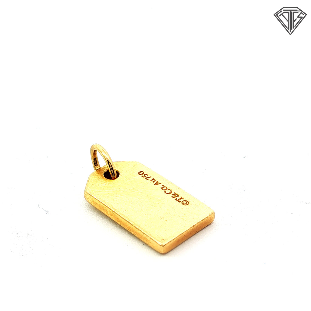 Pre-Loved Tiffany & Co. 18k Yellow Gold Initial A Round Diamond Mini Tag Charm 2.2 gram