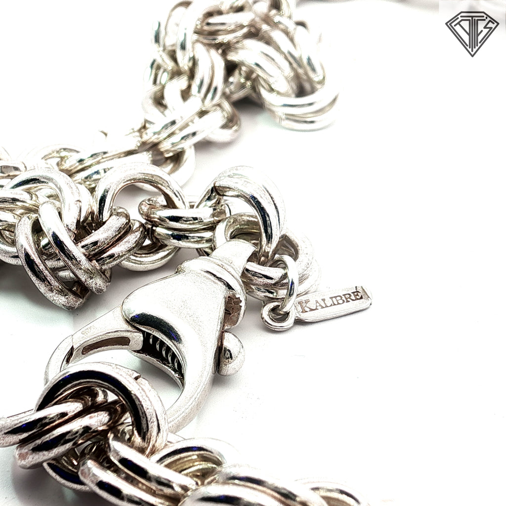 Pre-Loved Kalibre Double Link Sterling Silver Necklace 20"inch 166.50 gram