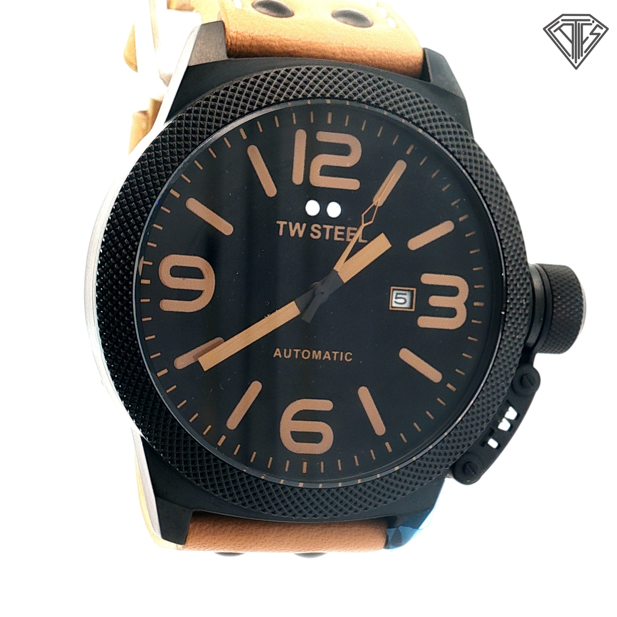 Pre-Owned TW Steel Canteen Automatic /Tan Leather / Strap/ 45mm /with Box