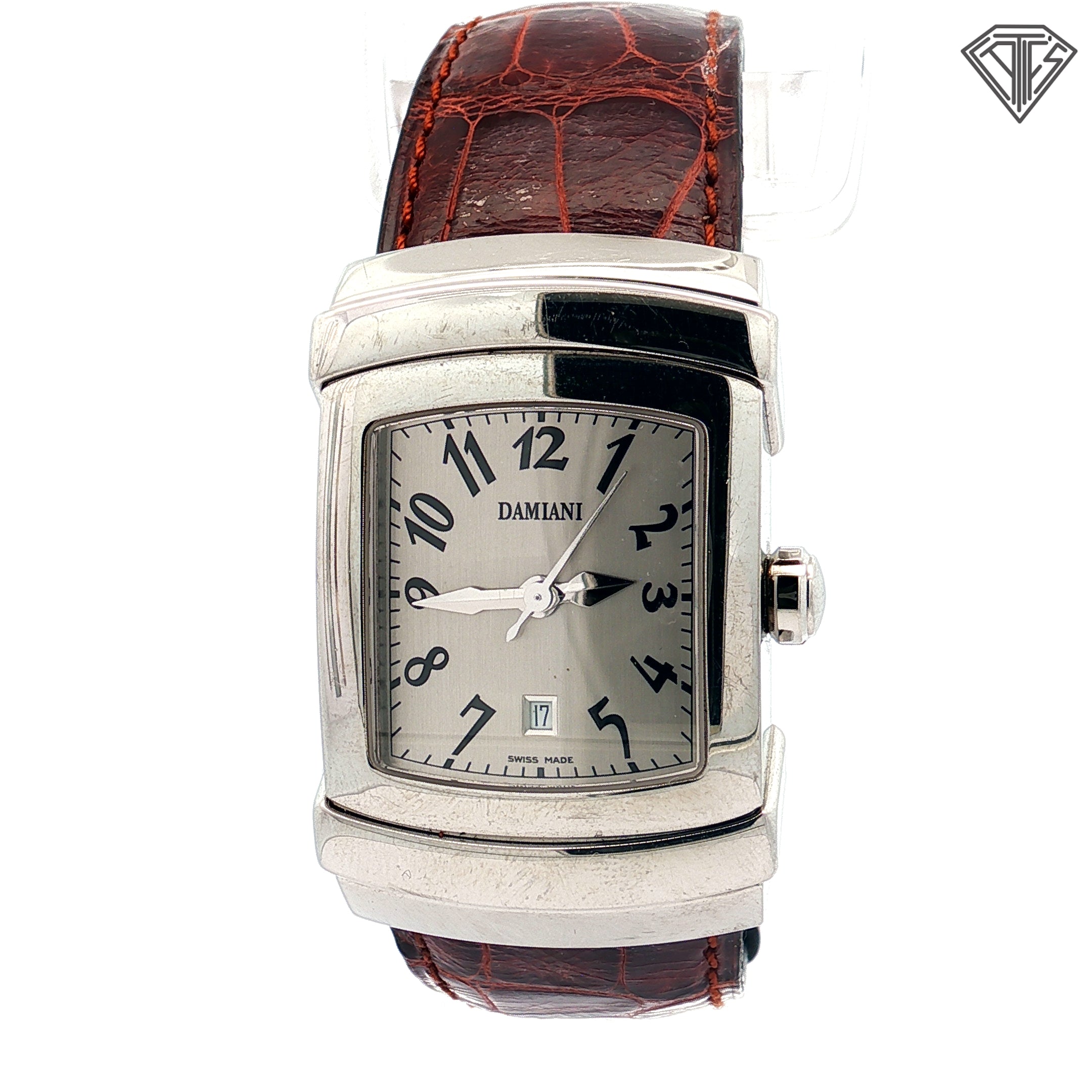 Pre-Owned Damiani Ego Ladies Leather Band /Silver Dial / Automatic/ 27mm