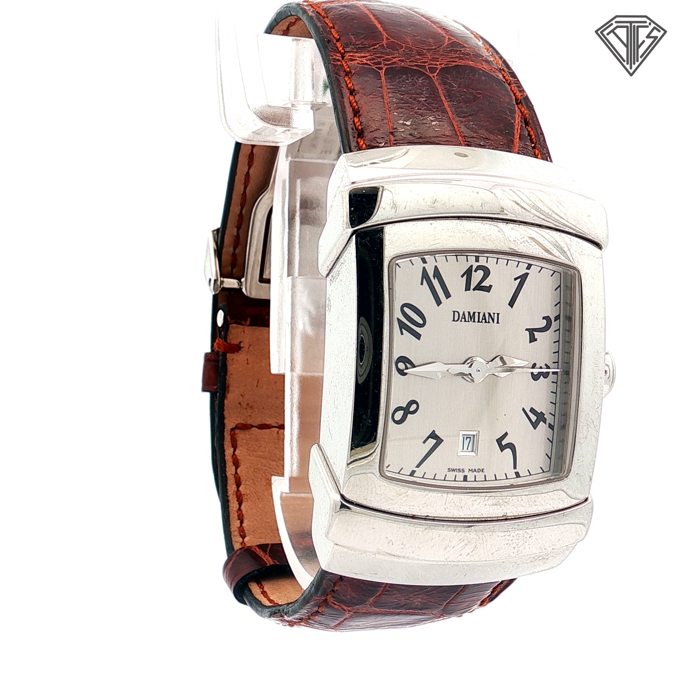 Pre-Owned Damiani Ego Ladies Leather Band /Silver Dial / Automatic/ 27mm