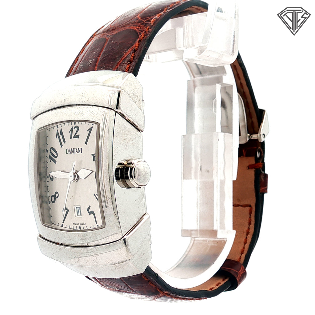 Pre-Owned Damiani Ego Ladies Leather Band /Silver Dial / Automatic/ 27mm