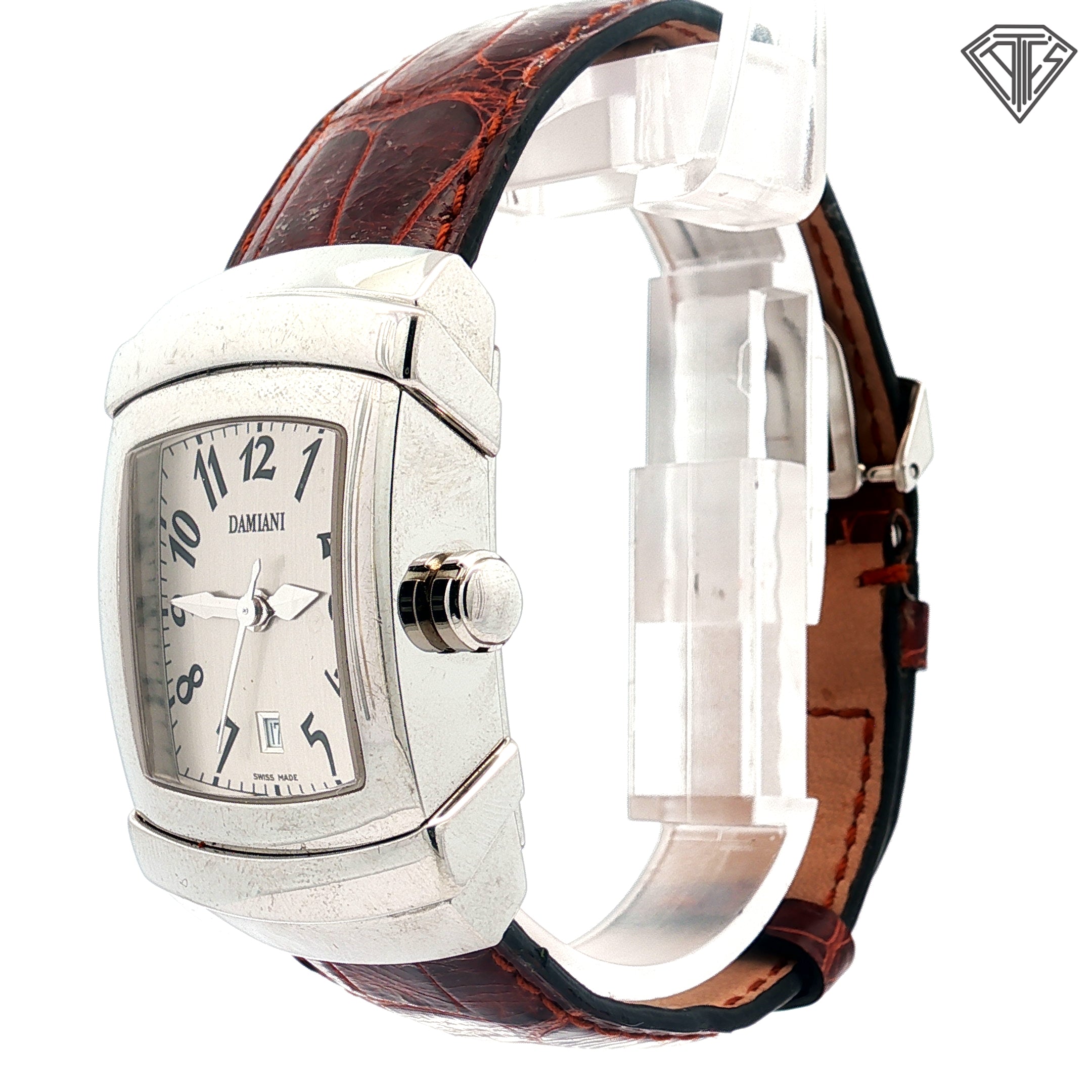 Pre-Owned Damiani Ego Ladies Leather Band /Silver Dial / Automatic/ 27mm