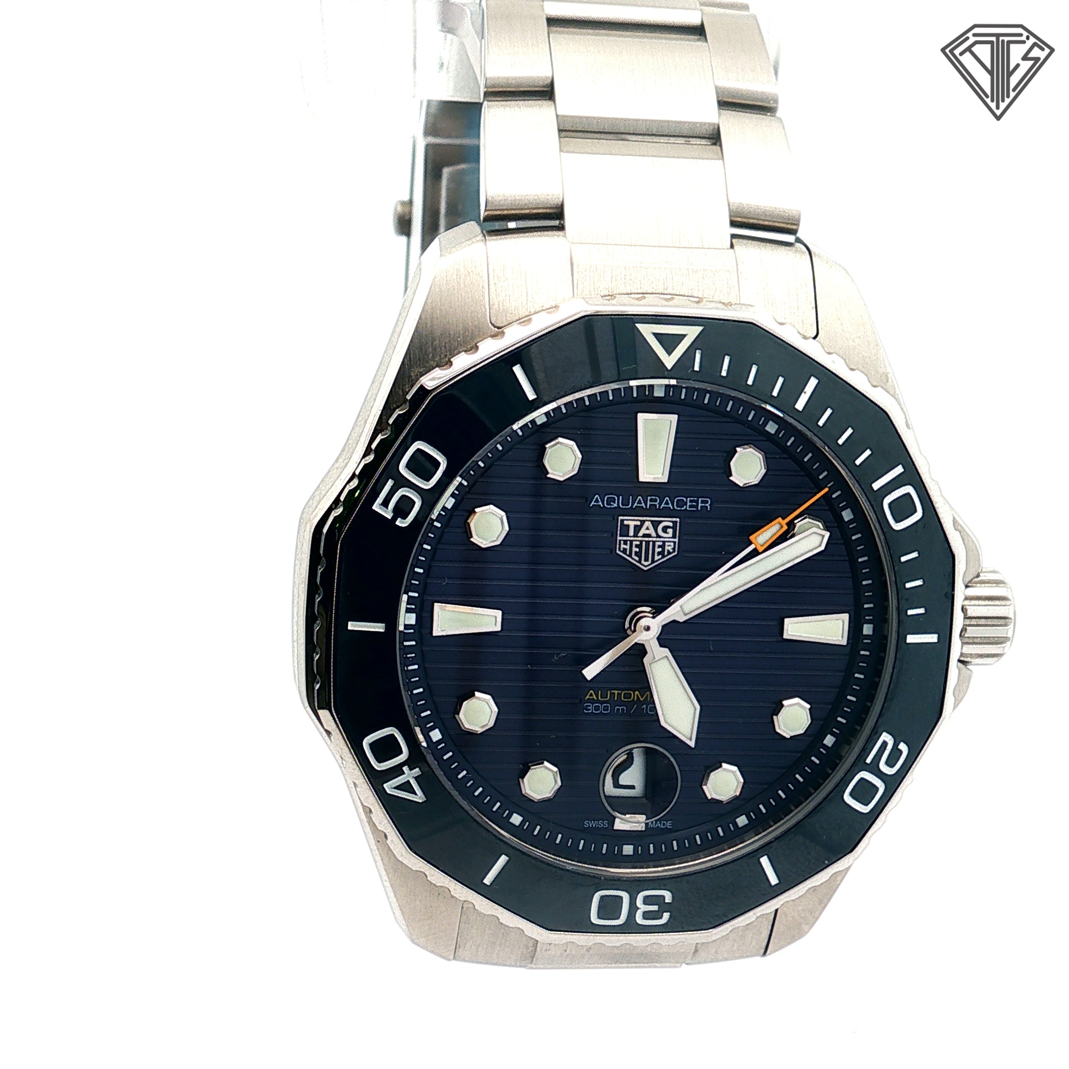 Pre-Owned Tag Heuer Aqua Racer 300M Watch /Automatic/ Blue Dial / 43mm/ Steel Band / Ref#WBP201B