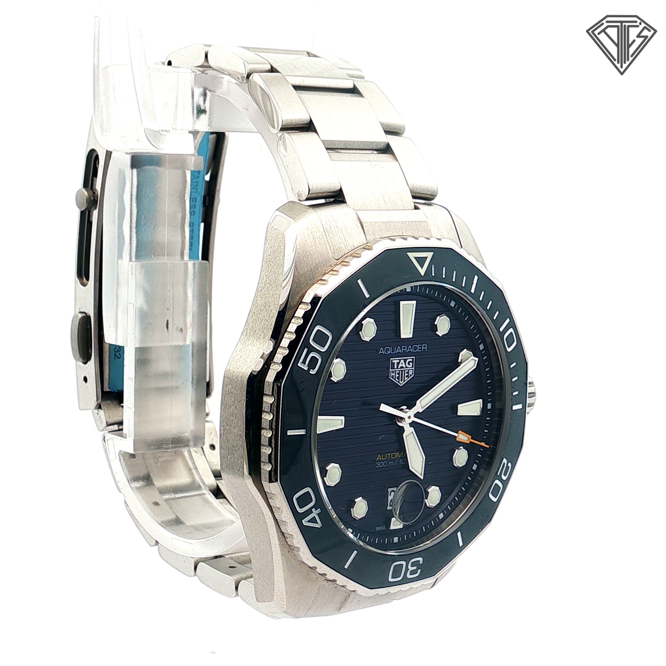 Pre-Owned Tag Heuer Aqua Racer 300M Watch /Automatic/ Blue Dial / 43mm/ Steel Band / Ref#WBP201B