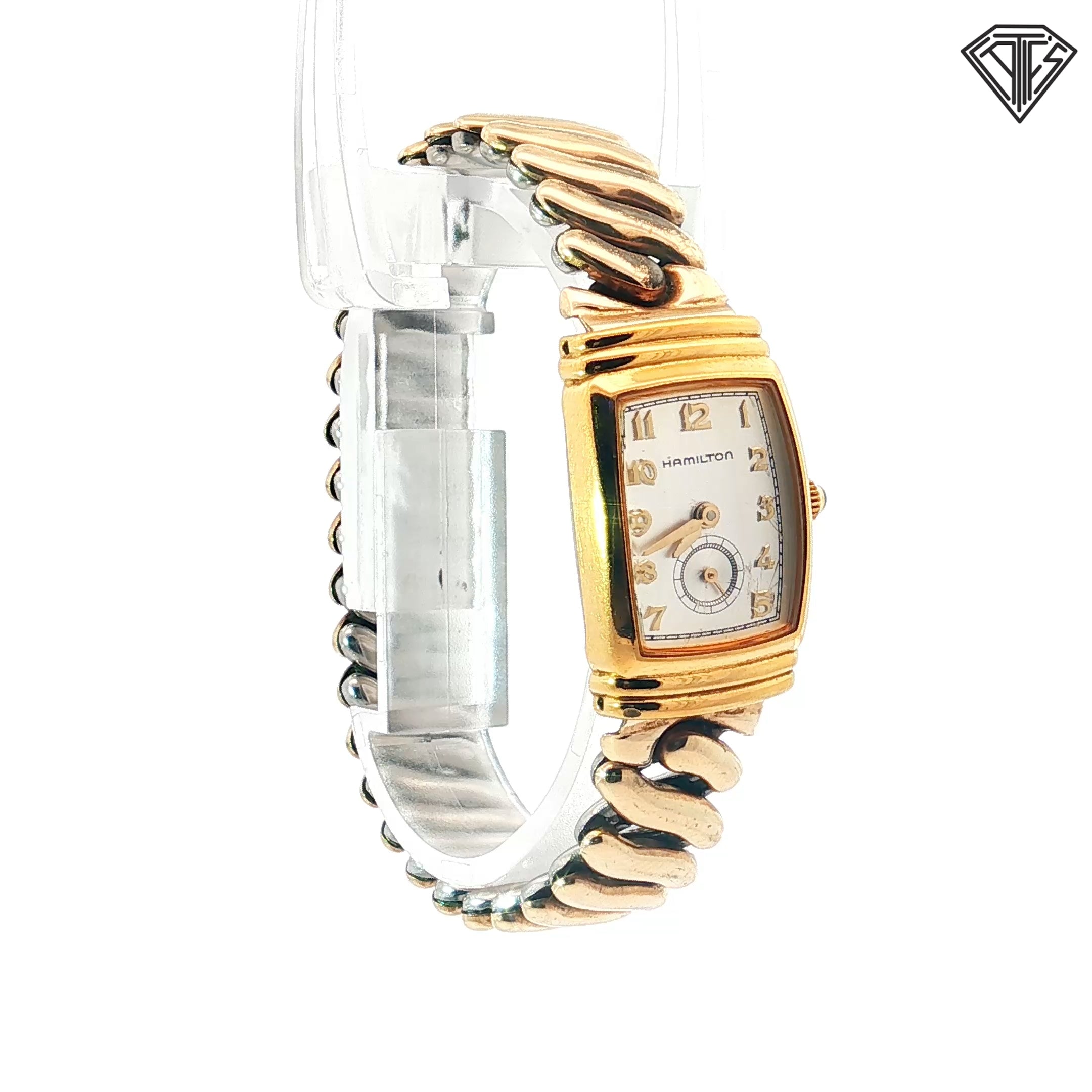 Pre-Owned Vintage Hamilton Benton Stretchy Bracelet Watch 22mm x 25mm