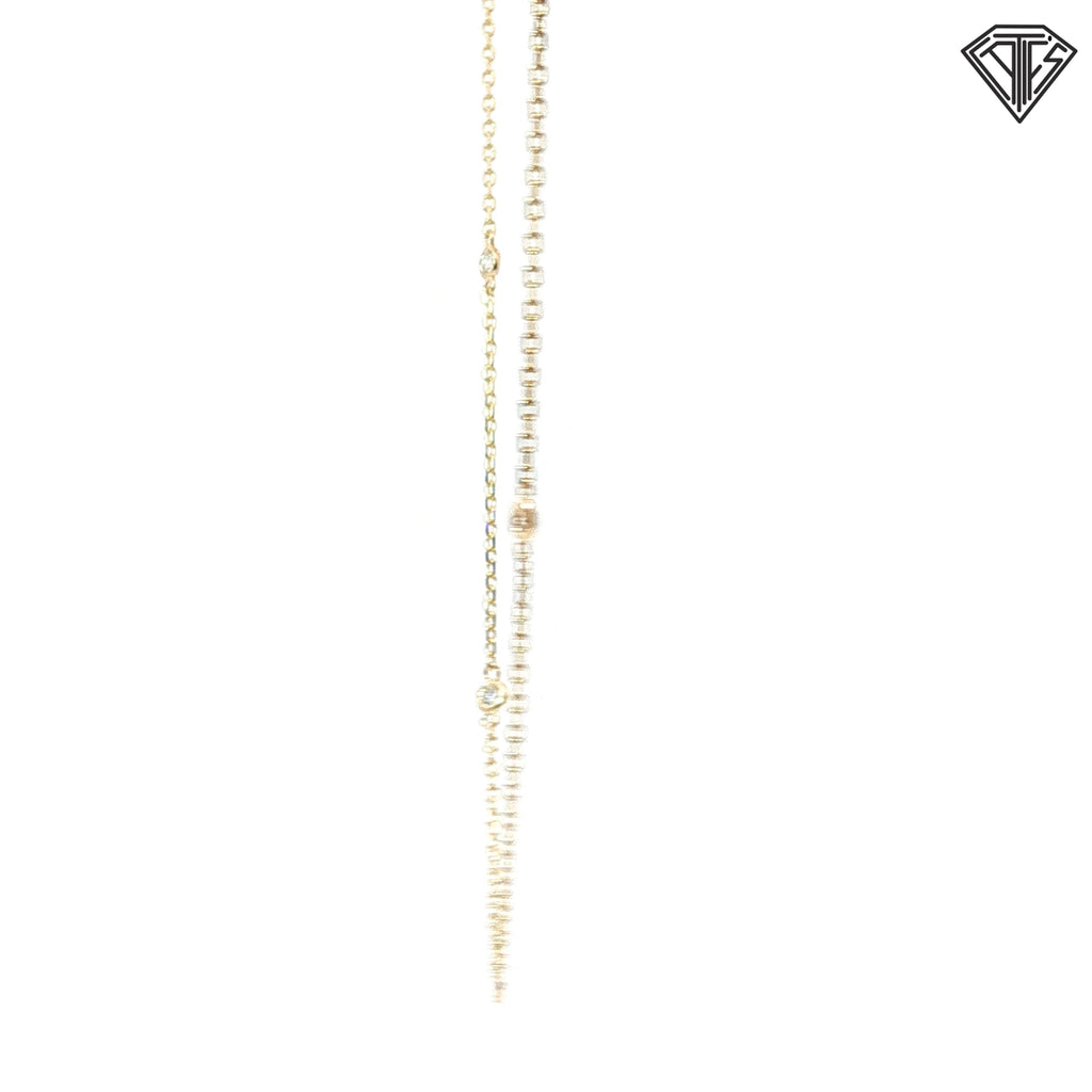 14k Yellow Gold .25ct G VS2 Round Diamond By the Yard Necklace 18"inch