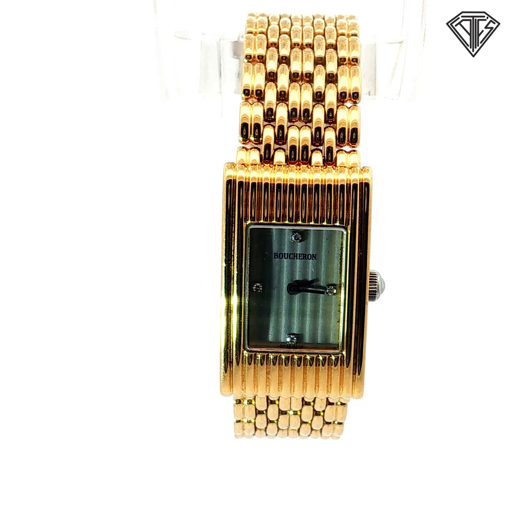Pre-Loved  Vintage Boucheron Reflet Gold Stain Steel Watch / Quartz/ 29 x 18 mm / Fits 6" Wrist/ Model #AH24509/ Minor Scratches