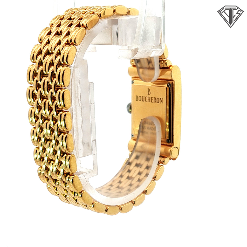 Pre-Loved  Vintage Boucheron Reflet Gold Stain Steel Watch / Quartz/ 29 x 18 mm / Fits 6" Wrist/ Model #AH24509/ Minor Scratches